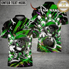Maxcorners Bowling Cartoon Bunny & Graffiti Bowling Graphic Multicolor Customized Name, Team Name 3D Shirts