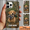 Maxcorners Duck Hunting Yellow Labrador Retriever Woodland Camouflage Personalized Name 3D Phone Case - Yellow Labrador Retriever