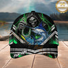 Maxcorners Fishing Grim Reaper Green Lightning Personalized 3D Cap