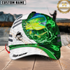 Maxcorners Fishing White Green Lava Sport Personalized Name Classic 3D Cap Personalized Cap (13 Breeds)