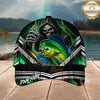 Maxcorners Fishing Grim Reaper Green Lightning Personalized 3D Cap