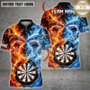 Maxcorners Darts Fire And Ice Fierce Shark Mascot Dual Element Target Board Graphic Multicolor Customized Name, Team Name 3D Shirts