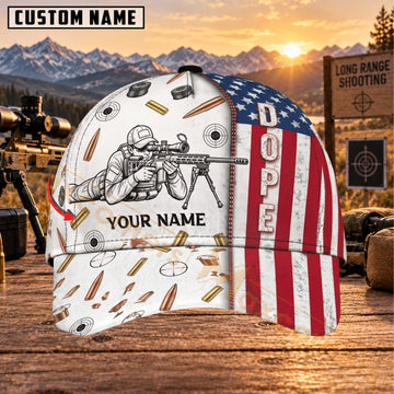 Maxcorners Long Range Shooting Hope Patriotic Sketch Personalized Name 3D Cap