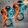 Maxcorners Darts Fire And Ice Fierce Shark Mascot Dual Element Target Board Graphic Multicolor Customized Name, Team Name 3D Shirts