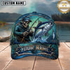 Maxcorners Fishing Skull Fisherman Deep Blue Ocean Personalized 3D Cap