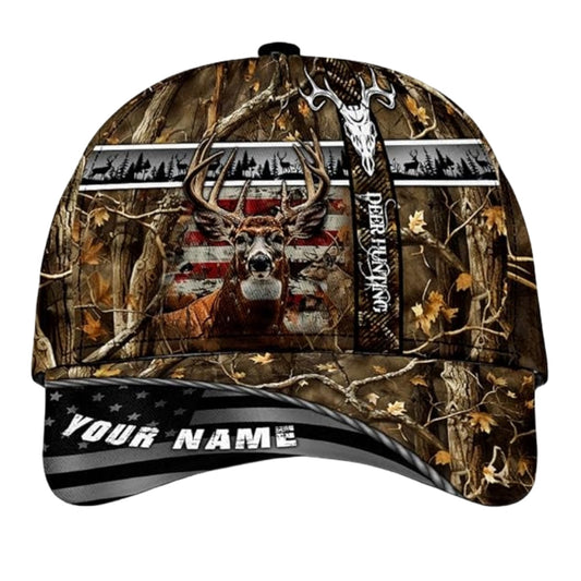 Maxcorners Custom Deer Hunting Camo Baseball Cap, Custom Deer Caps Hats For Hunters LM0402