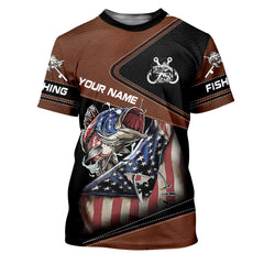 Maxcorners Fishing American Flag UPF Fishing Shirt, Patriotic Fishing Shirt, Men's Fishing Shirts, Gift For Fisherman