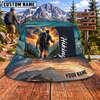 Maxcorners Hiking Lone Hiker Fiery Mountain Sunset Adventure Personalized Name 3D Cap