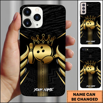 Maxcorners Bowling King Crab Multicolor Personalized Name 3D Phone Case