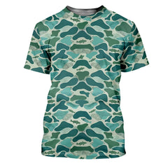 Maxcorners Green Camo Performance Fishing Shirts, SPF Shirt For Men, Hooded Fishing Shirt, Fishing Shirts For Men