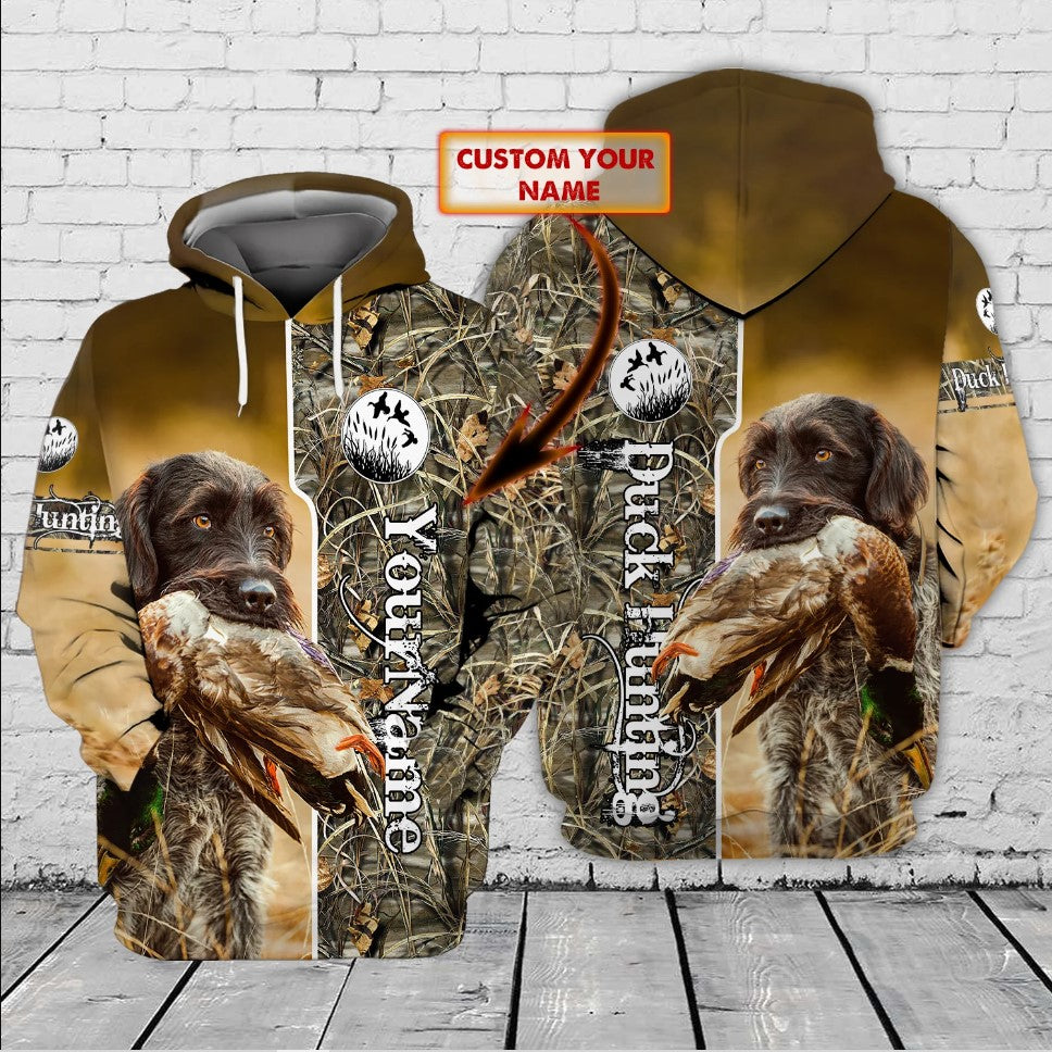 Maxcorners Custom Name Hunting Duck Shirt 3D All Over Printed Clothes