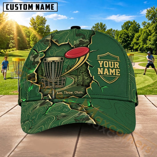 Maxcorners Disc Golf Forest Flying Disc Basket Personalized Name 3D Cap
