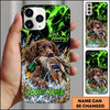Maxcorners Duck Hunting Golden Retriever Green Lightning Water Splash Personalized Name 3D Phone Case - Black Labrador Retriever