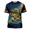 Maxcorners Bass Fishing Shirt, Camo Long Sleeve Shirt, SPF Shirt For Men, Gift For Fisherman