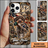 Maxcorners Duck Hunting German Shorthaired Pointer American Flag Golden Forest Personalized Name 3D Phone Case - German Wirehaired Pointer