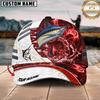 Maxcorners Fishing White Red Lava Sport Personalized Name Classic 3D Cap Personalized Cap (13 Breeds)