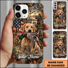Maxcorners Duck Hunting German Shorthaired Pointer American Flag Golden Forest Personalized Name 3D Phone Case - Yellow Labrador Retriever