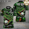 Maxcorners Crocodile Funny Golf Polo Personalized Name, Team Name 3D Shirt (4 Colors)
