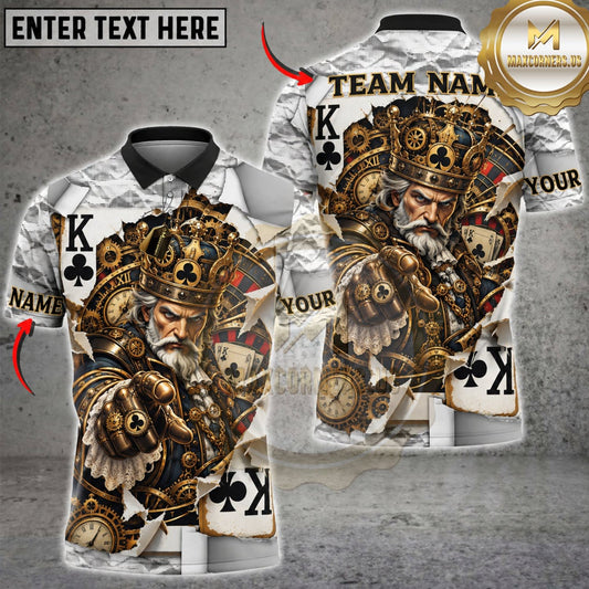 Maxcorners Darts King Of Spades Playing Cards Vintage Gold Personalized Name 3D Unisex Shirt