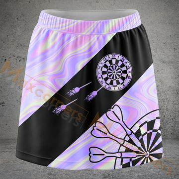 Maxcorners Darts Pastel Marble Dartboard Personalized 3D Skirts With Shorts
