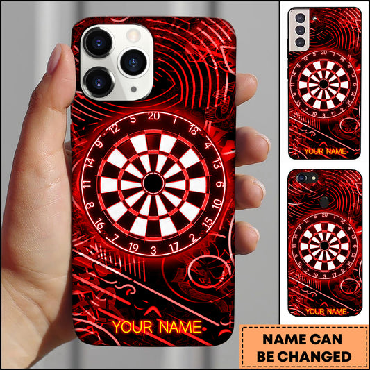 Maxcorners Darts Neon Dartboard Multicolor Personalized Name 3D Phone Case