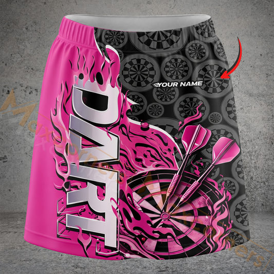 Maxcorners Darts Flaming Typography Personalized 3D Skirts With Shorts