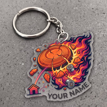 Maxcorners Clay Shooting Flaming Clay Target Badge Customized Name 3D Keychain And Ornament