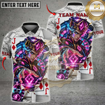 Maxcorners Darts Neon Purple Joker Playing Cards Colorful Graffiti Personalized Name 3D Unisex Shirt
