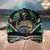 Maxcorners Fishing Grim Reaper Green Lightning Personalized 3D Cap