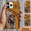 Maxcorners Duck Hunting German Wirehaired Pointer Brown Gold Hunting Badge Personalized Name 3D Phone Case - Chocolate Labrador Retriever
