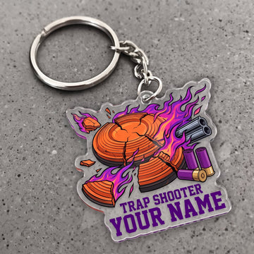 Maxcorners Clay Shooting Trap Shooter Flame Clay Target Customized Name 3D Keychain And Ornament