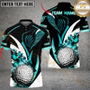 Maxcorners Golf Ball Flame Multicolor Customized Name, Team Name 3D Shirts