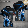Maxcorners Bowling Flaming Bowling Ball & Pin Graphic Multicolor Customized Name, Team Name 3D Shirts