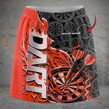 Maxcorners Darts Flaming Typography Personalized 3D Skirts With Shorts
