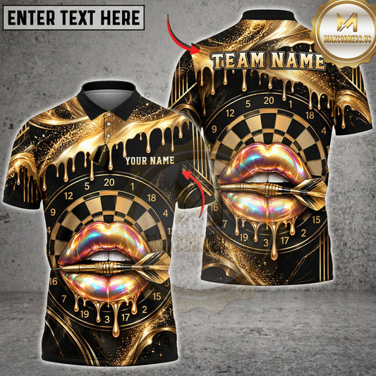 Maxcorners Darts Golden Black Crazy Gorilla Face Ornamental Personalized Name 3D Unisex Shirt