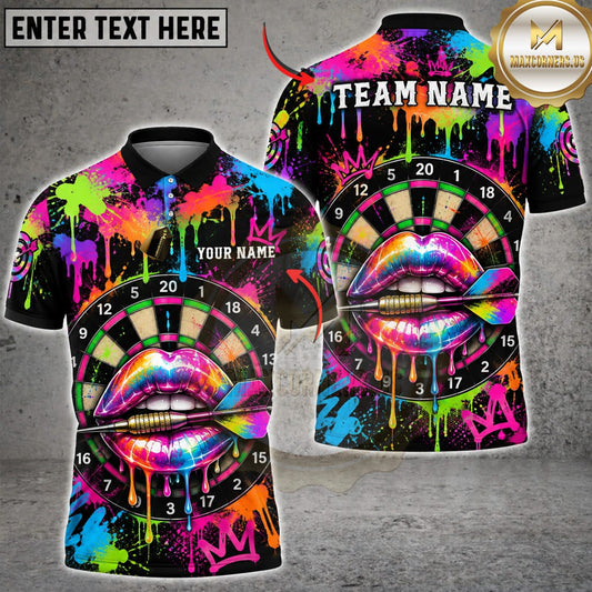 Maxcorners Darts Colorful Graffiti Gorilla Face Green Purple Neon Personalized Name 3D Unisex Shirt