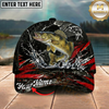 Maxcorners Fishing Black Red Lightning Splash Personalized 3D Cap (12 Fish Species)