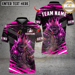 Maxcorners Bowling Muscle King Bear Multicolor Customized Name, Team Name 3D Shirts