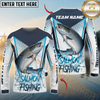 Maxcorners Fishing White Blue Camo Sport Custom Name & Team Name 3D Shirts