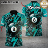 Maxcorners Billiard Power Break Lightning 8 Ball Multicolor Customized Name, Team Name 3D Shirt
