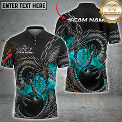 Maxcorners Bowling Dragon Fire Multicolor Customized Name, Team Name 3D Shirts