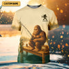Maxcorners Bigfoot's Quiet Day At The Lake Fishing UPF Shirts, Funny Fishing Shirt, Presents For Fishermen