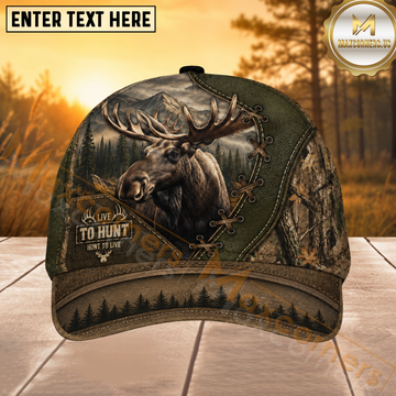 Maxcorners Moose Hunting Camo Target Personalized 3D Cap