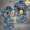 Maxcorners Billiards 9-Ball Camo American Wings Personalized Name Shirt (4 Colors)