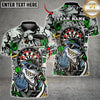 Maxcorners Dart Board Shark Mascot Fierce Expression Streetwear Style Multicolor Customized Name, Team Name 3D Shirts