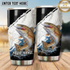 Maxcorners Fishing Tumbler Black White Lightning Crack Design Personalized Name Tumbler (13 Species)