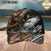 Maxcorners Fishing Skull Angler Orange Camo Personalized 3D Cap