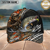 Maxcorners Fishing Skull Angler Orange Camo Personalized 3D Cap