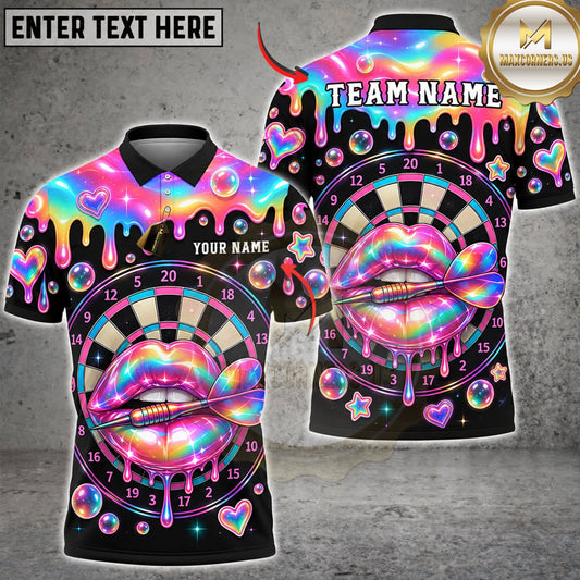 Maxcorners Darts Psychedelic Rainbow Gorilla Face Colorful Pattern Personalized Name 3D Unisex Shirt