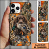 Maxcorners Duck Hunting German Shorthaired Pointer Orange Camo Duck Retrieval Personalized Name 3D Phone Case - Boykin Spaniel